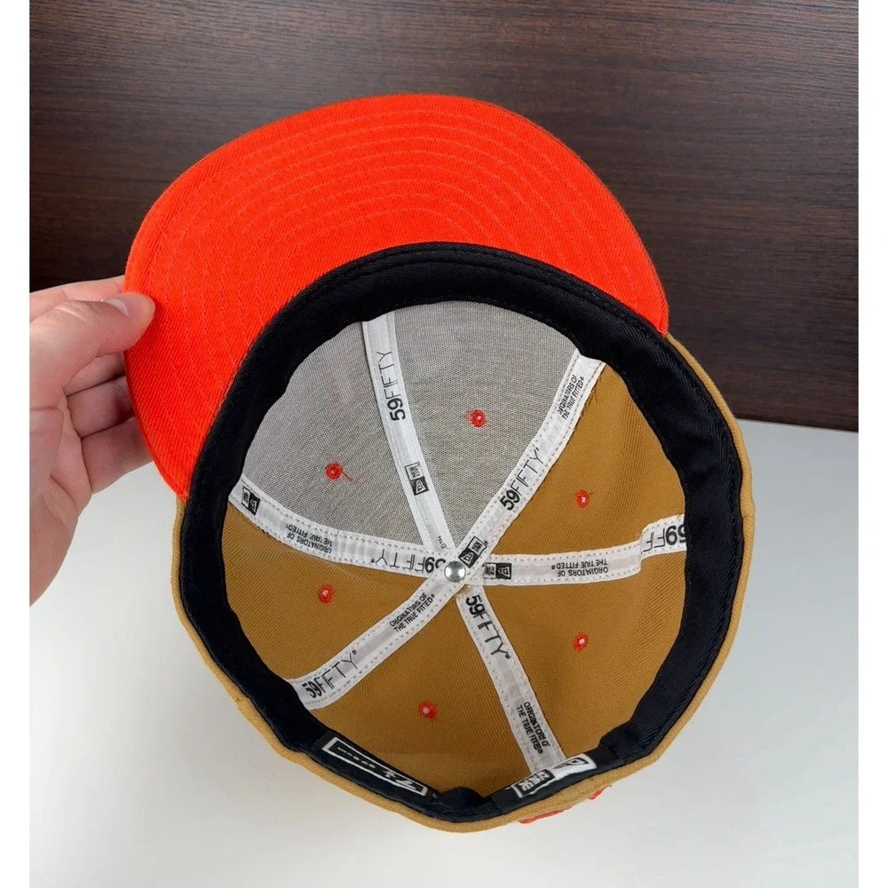 Vintage Leaders 1354 Chicago New Era Fitted Hat - 7 1/2 - Brown Orange